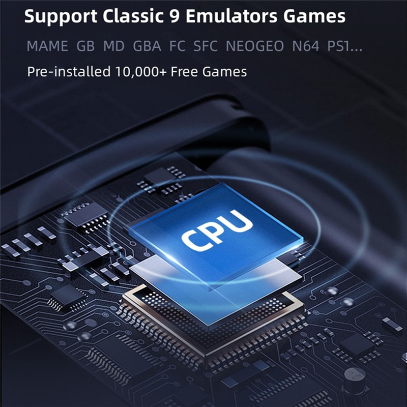 D007PLUS Hand-Held Gaming Device 10000+ Games 3.5 Inch IPS Screen Linux System Retro Game Players (Champagne). 