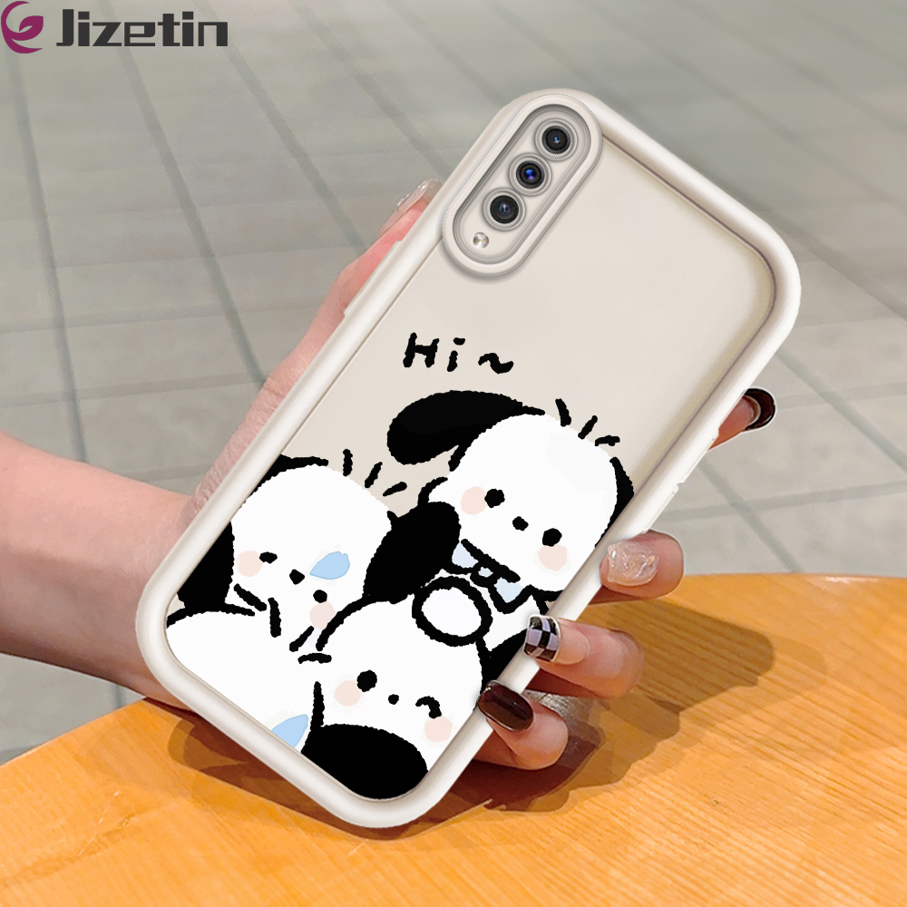 Jizetin for Samsung A50 A50S A30S Back Cover Cute Puppy Ladder Camera Soft Rubber Mobile Phone Case