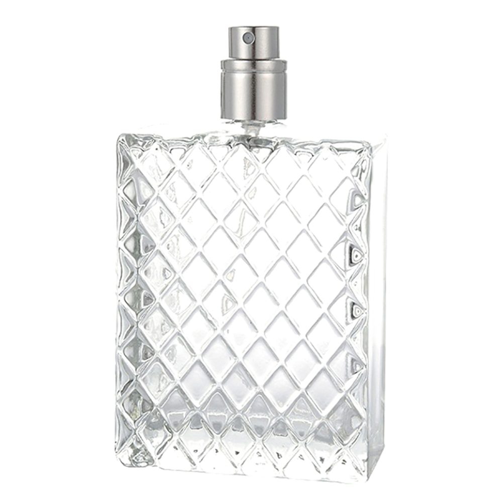100ml Square Grids Portable Clear Travel Refillable Perfume Glass Empty Bottle. 