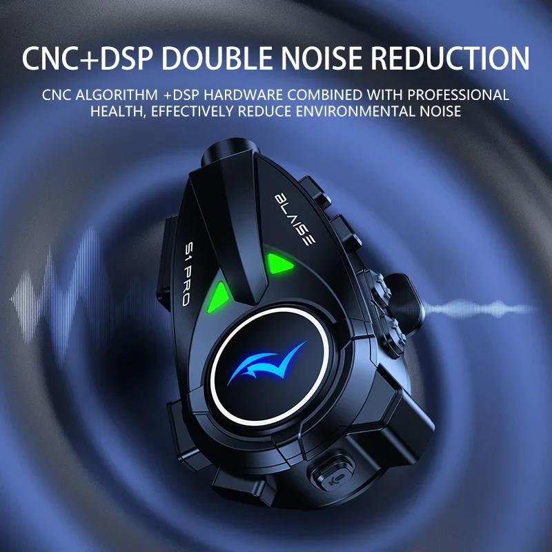 BLAISE S1 PRO Bluetooth Motorcycle Intercom Helmet Headset Wifi APP Speaker Headphone Motorbike Interphone Motor Dash Cam Dvr. 