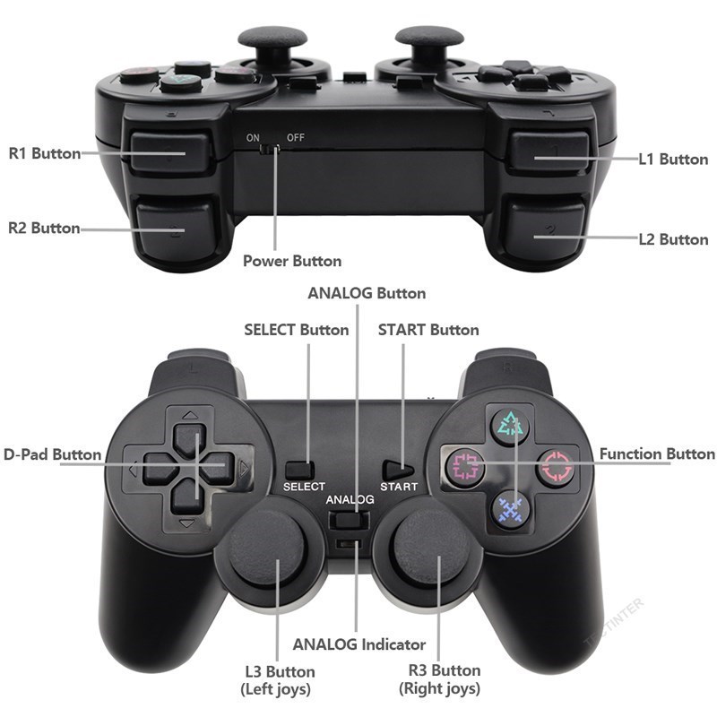Wireless Gamepad for Sony PS2 Controller for Playstation 2 Console Joystick Double Vibration Shock Joypad USB PC Game Controle. 