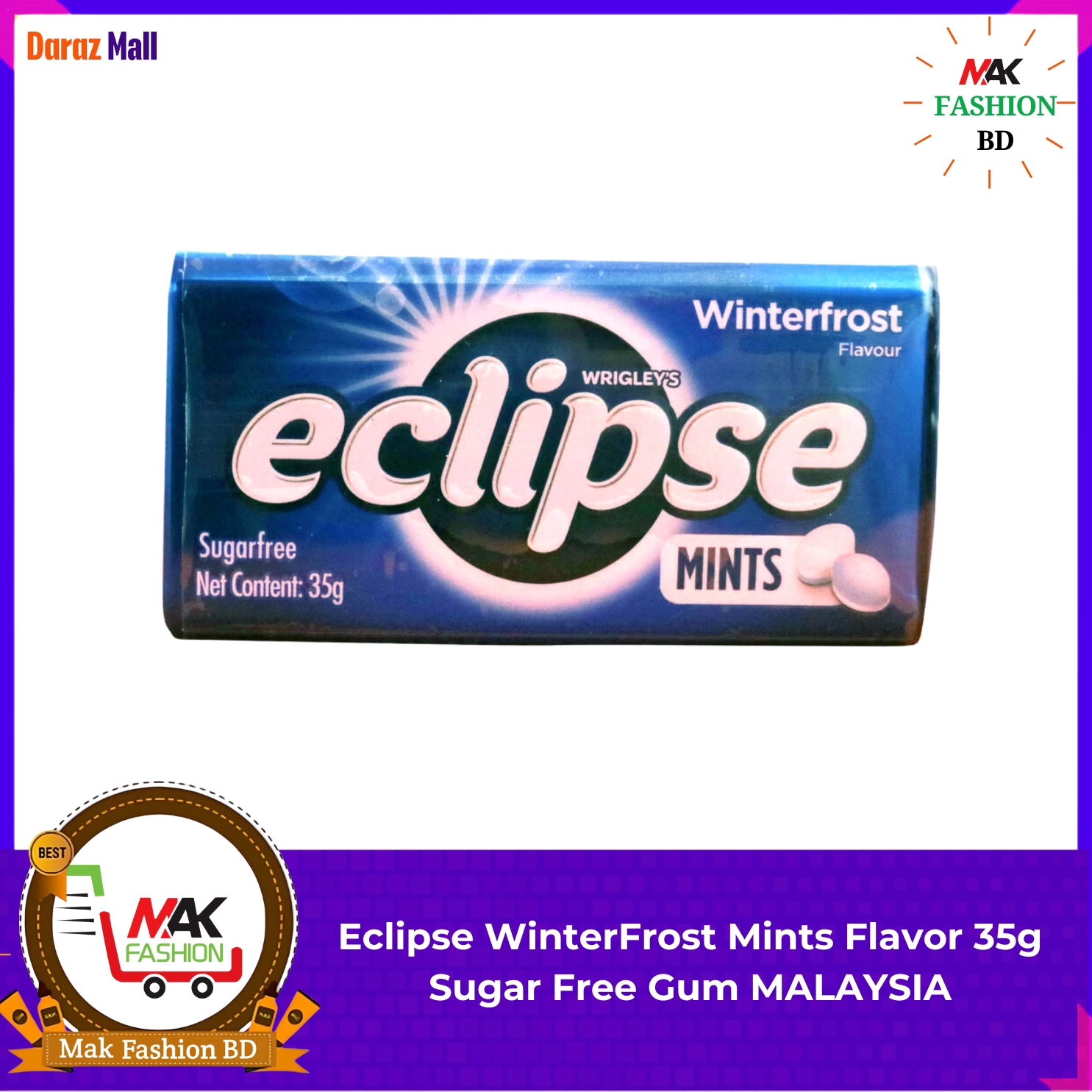 Eclipse WinterFrost Mints Flavour 35g Sugar Free Gum MALAYSIA