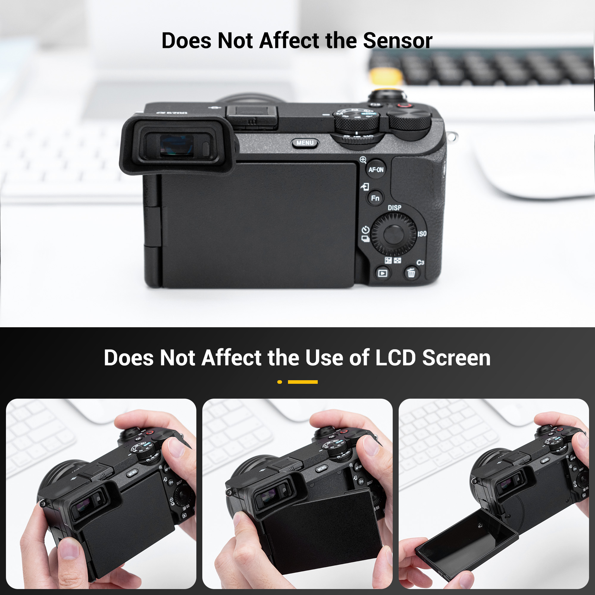 A7CII A7CR A7R A7R II A7R III A7C A6100 A6700 Eyecup Eyepiece Soft Silicon Extended Camera Viewfinder for Sony Series Mirrorless. 