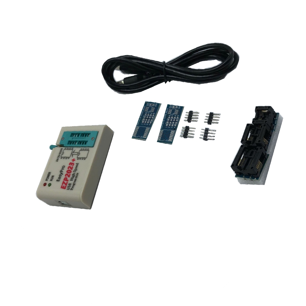EZP2023 Plastic + Metal USB SPI Programmer Full Set + 12 Adapter Support 24 25 93 95 EEPROM Flash Bios Compatible with Windows Better Than EZP2019. 