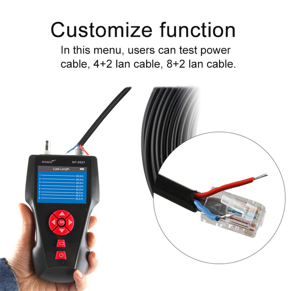 noyafa NF-8601W Multipurpose network tester OE/PING RJ45 RJ11 Wire Locator Measure Cable Length With 8pcs Remot Line Tracker. 
