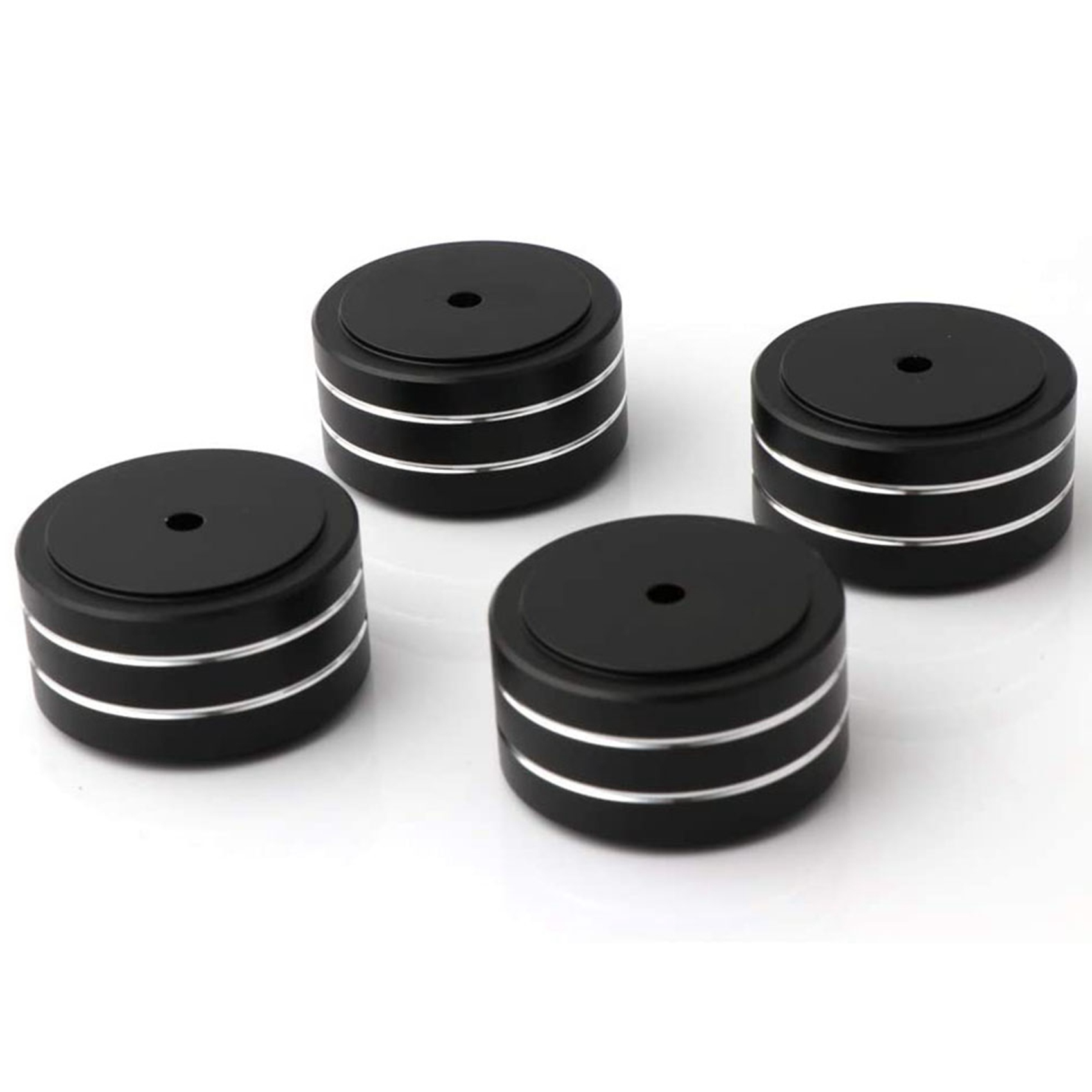 Speaker Repair Parts Accessories-16*Aluminum HIFI AMP Speaker Isolation Stand-Black
