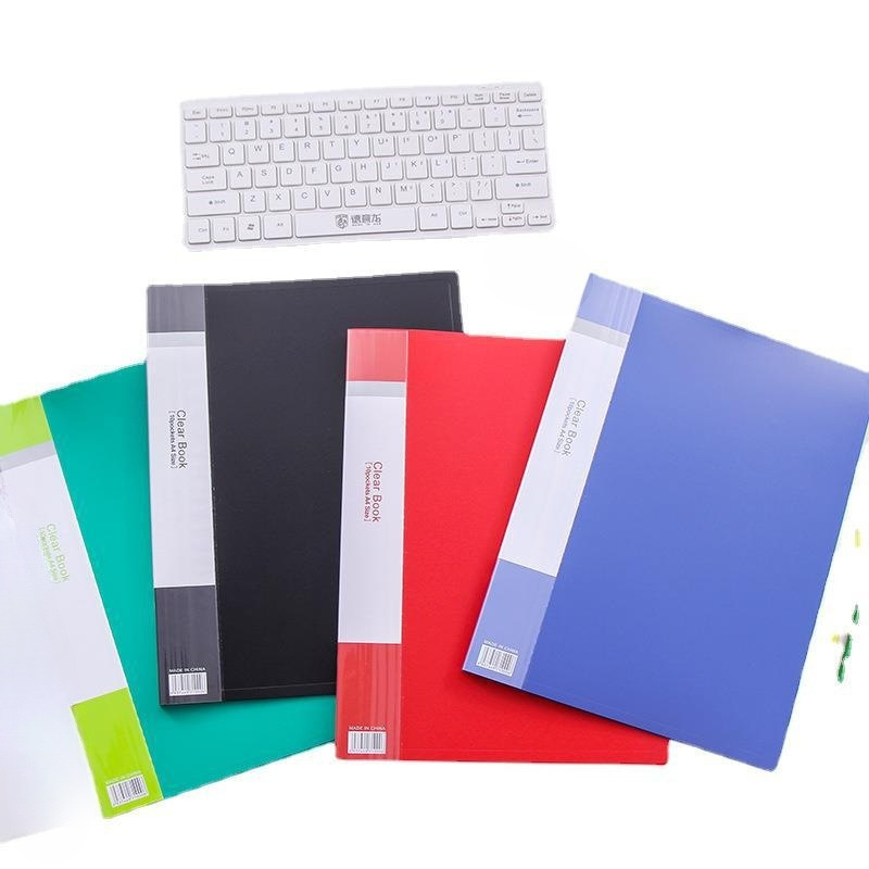A4 file folder, multi-layer pagination insert bag, student use 60/100 page transparent music clip storage book. 