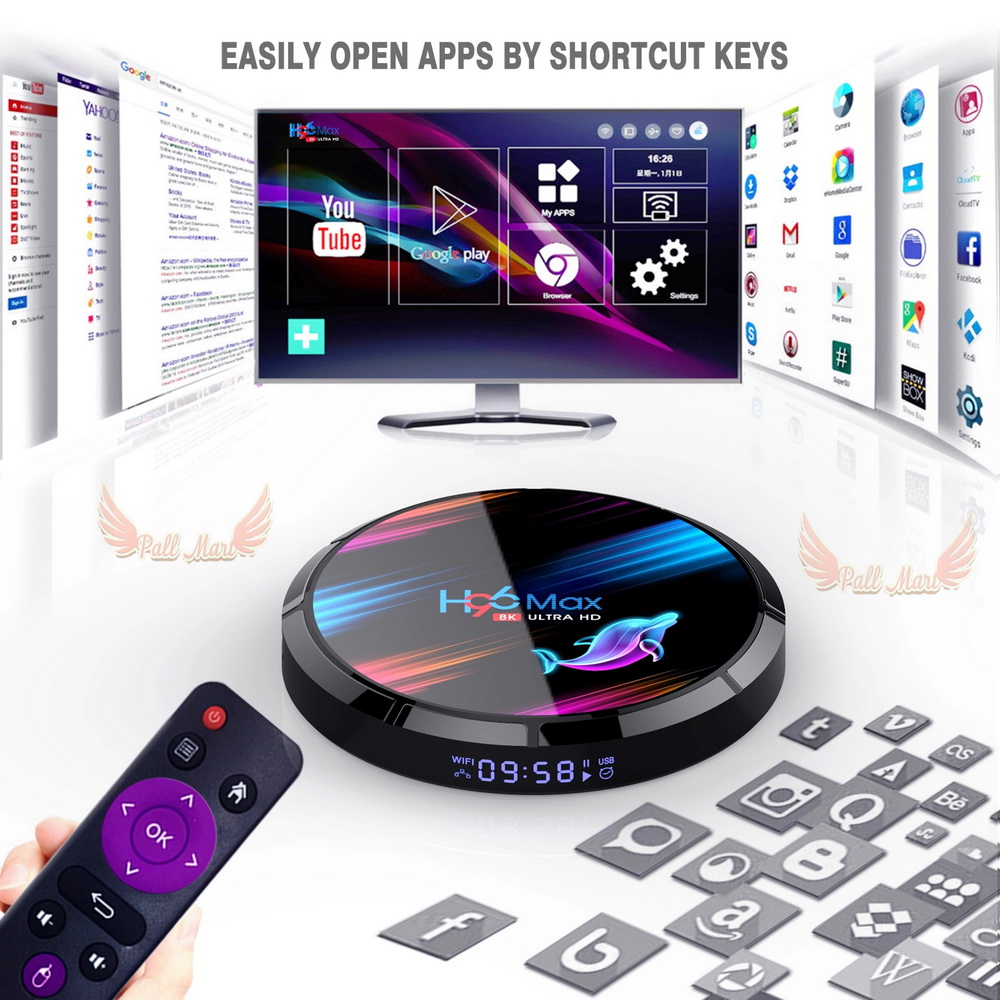 2020 Latest Android 9.0 H96 MAX X3 Amlogic S905X3 chipset 8K Dual Band Wifi Smart Android Tv Box 4GB+64 GB. 