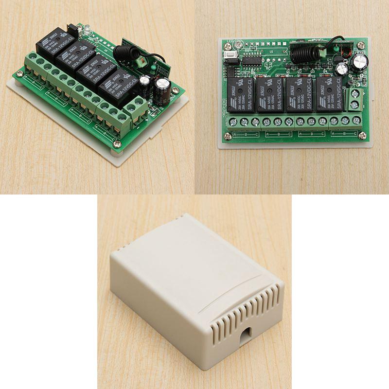 12V 4CH Channel 433Mhz Wireless Remote Control Switch Integrated Circuit With 2 Transmitter DIY Replace Parts Tool Kits. 