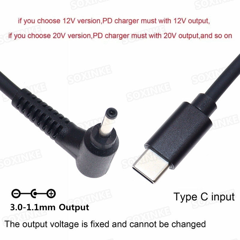 Usb Type C Pd To 9v 12v 15v 20v Dc Power Adapter Cable Charger Converter For Camera Router Mini Fan Speaker. 