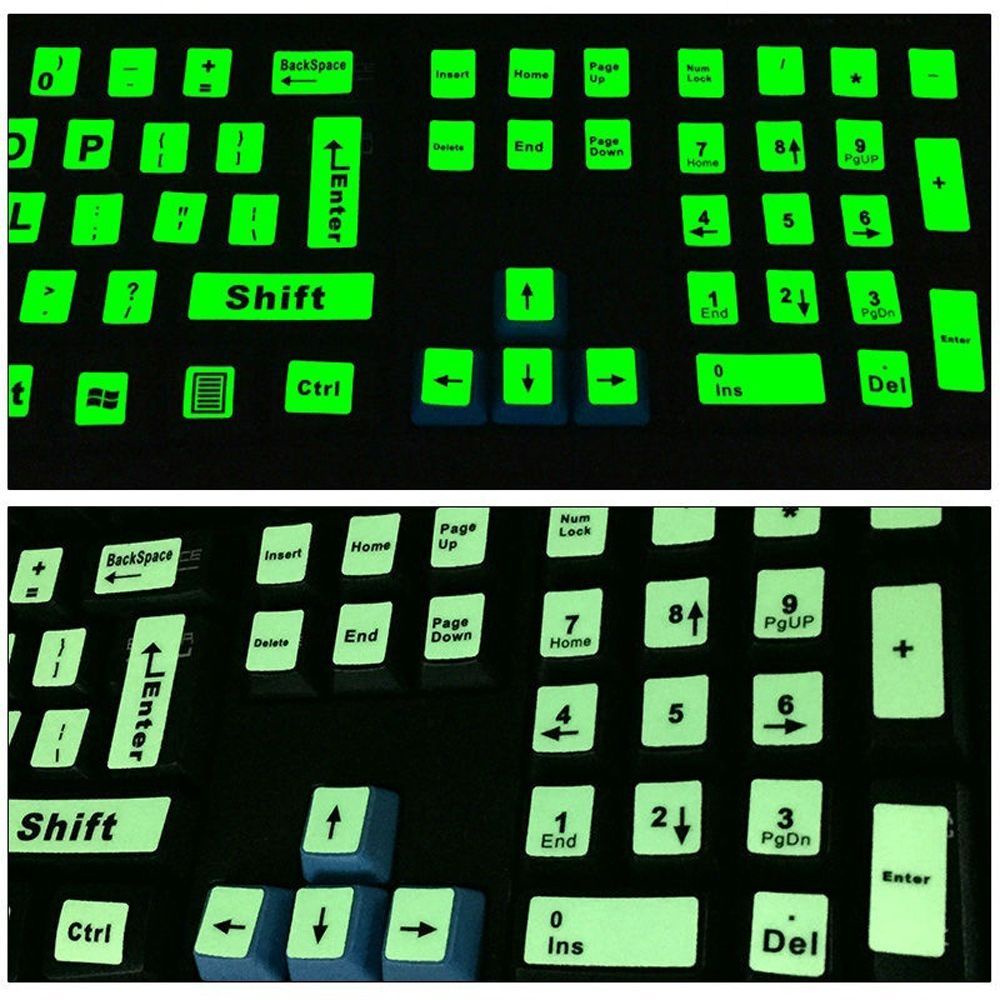 NORMAN1 Backlight Fluorescent Keyboard Cover General Large Letter Sticker Keyboard Sticker English PC Laptop 1PC Luminous Standard Glow In The Dark Full Keyboard. 