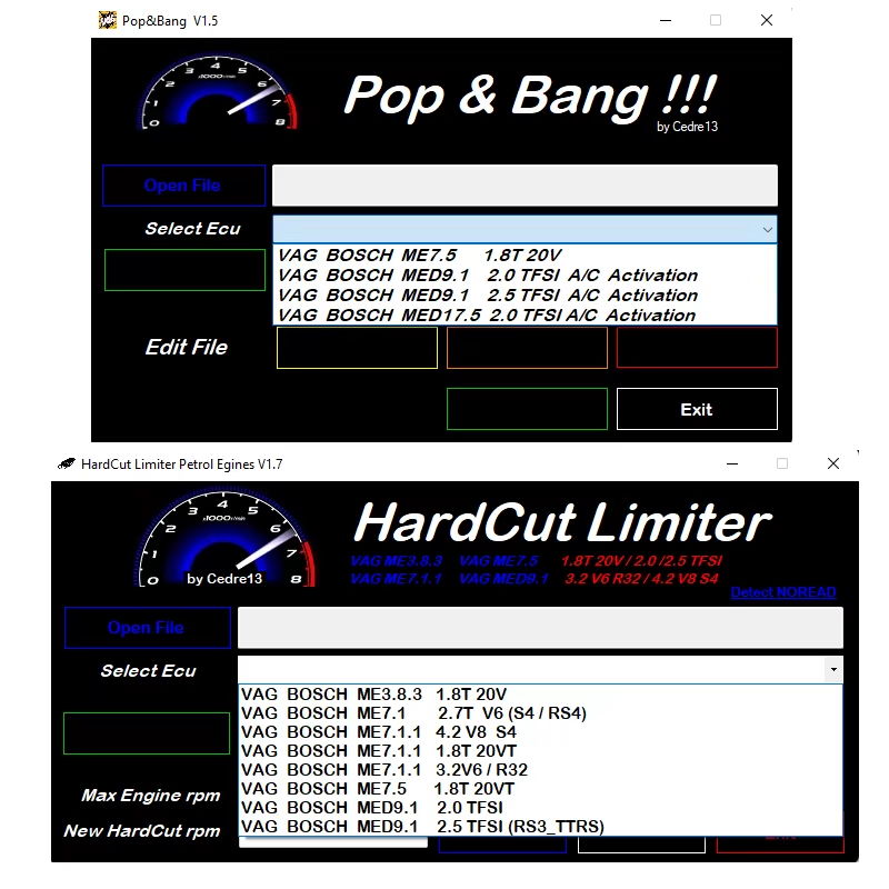 Car ECU Remaping Software Hard Cut Limiter Diesel + Petrol Engines + Pop&Bang + HARDCUT LIMITER VMAX+ HotStartr + QLaunchr Software6 IN 1 PACKAGE. 