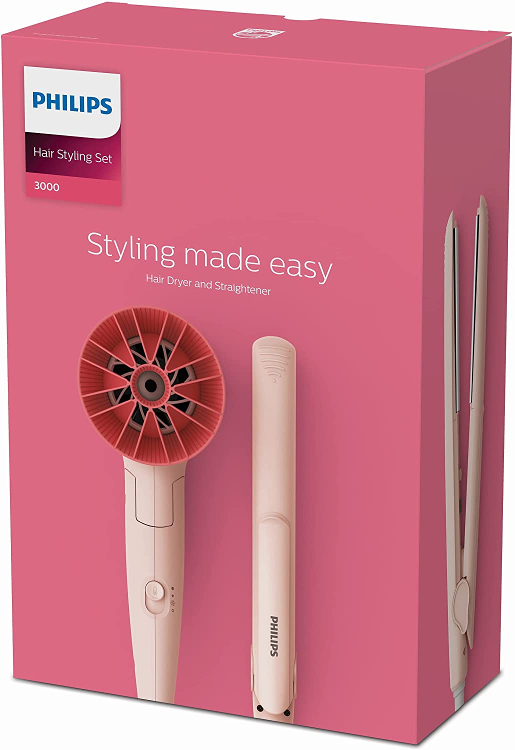 Philips Bhp398/00 Series-3000 Hair Styling Combo Set (Hair Dryer + Hair Straightener) - Hair Dryer. 