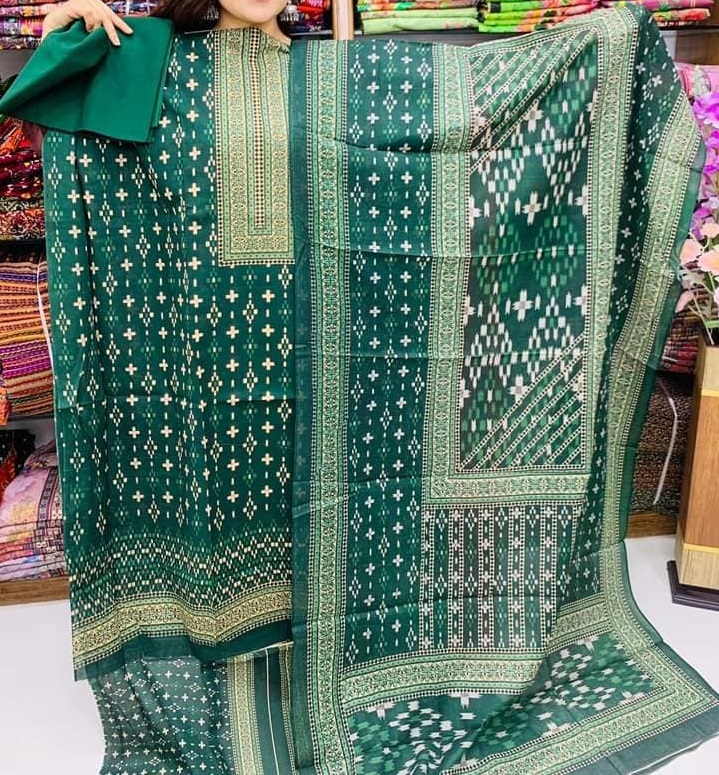 High Quality Cotton Printed 3pcs Shalwar-Kameez - Multi Color. 