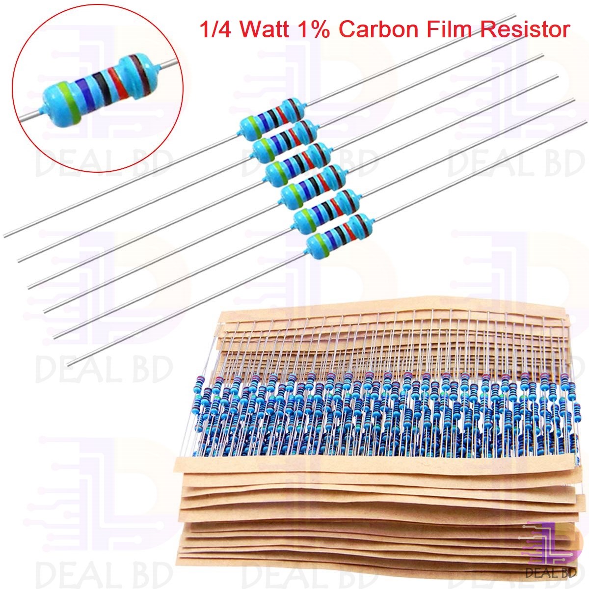 100Pcs Tolerance 1% 6.8K Ohm Resistor 6.8K Ohm Carbon Film Resistor 6.8K Ohm 1/4W Resistance 0.25 Watt Fixed Resistors Passive Components Parts. 