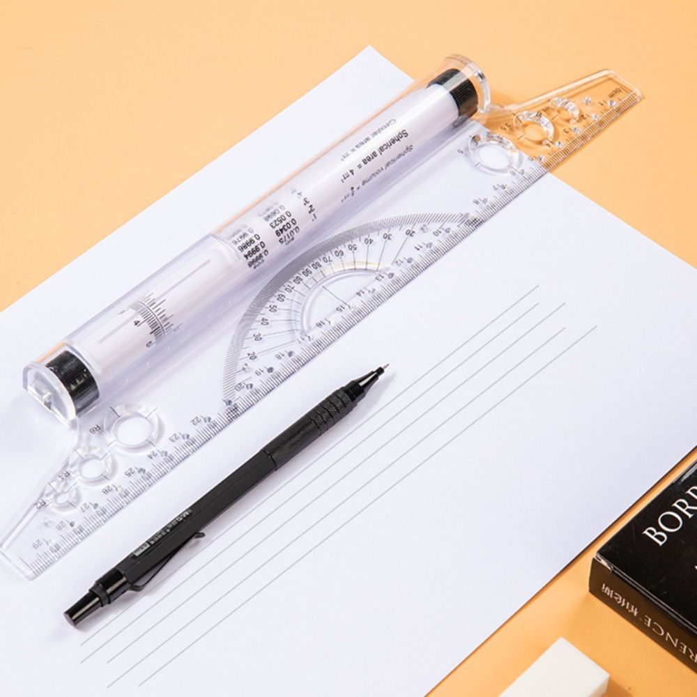 Transparent Parallel Roller Ruler Multi Function 15/30CM Plastic Stationery Scale Angle Balance Ruler Architectural Amour zii. 
