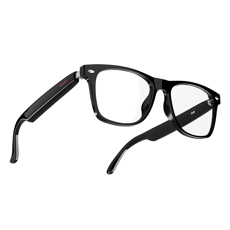 Smart glasses: blue light filtering polarized sunglass lenses audio built-in mic & speakers touch & voice assistant. 