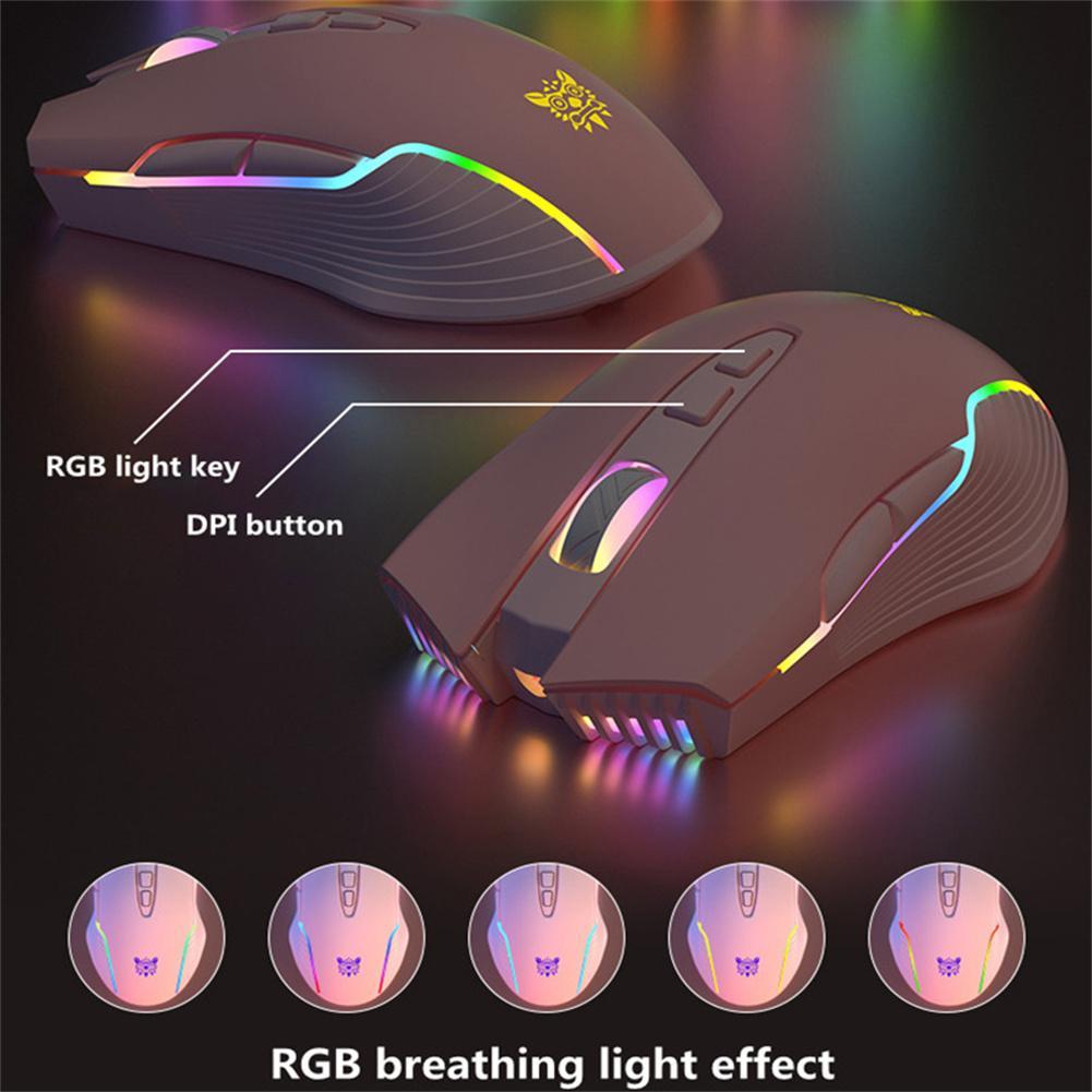 Onikuma Cw905 Rgb Backlit Wireless Gaming Mouse Rechargeable Computer Mice Up To 3600 Adjustable Dpi. 