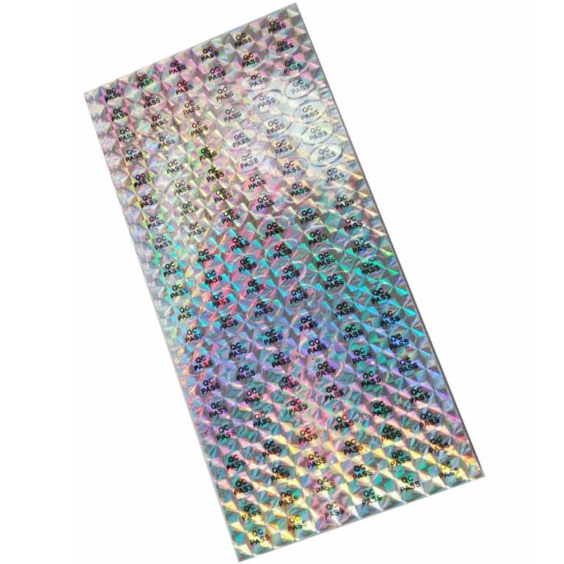 Silver High Security seals Tamper Evident sticker Warranty Void QC Passed labels Hologram stickers with Unique Serial Numbering. 
