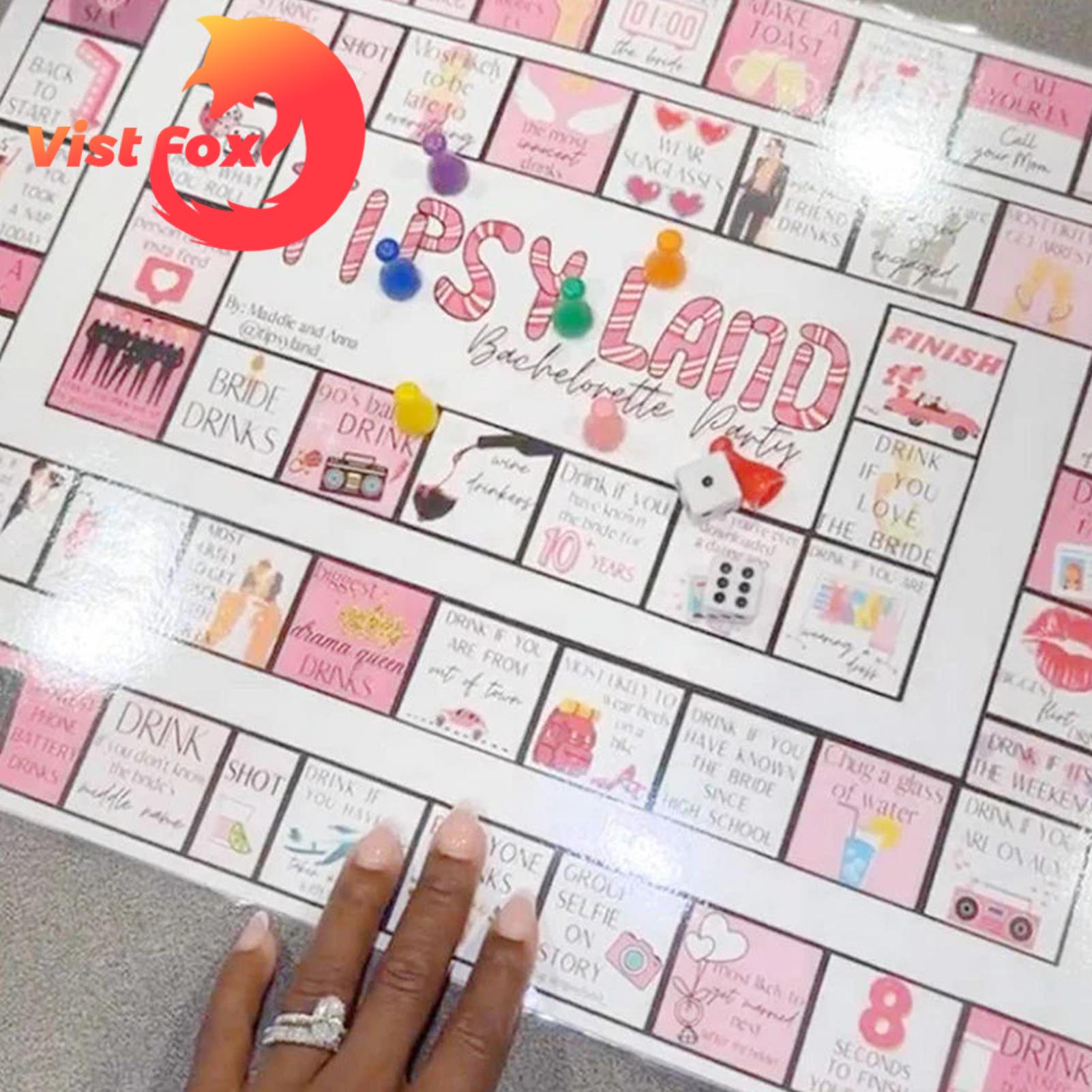 Bachelorette Party Game Tipsy Land Drinking Game Set Fun Interactive Party Game for Adults Perfect for Birthday Parties Game Night Buy on Game Board for Parties. 