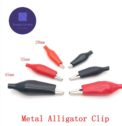 Alligator Clips 45mm Crocodile Clips-(Red+Black)