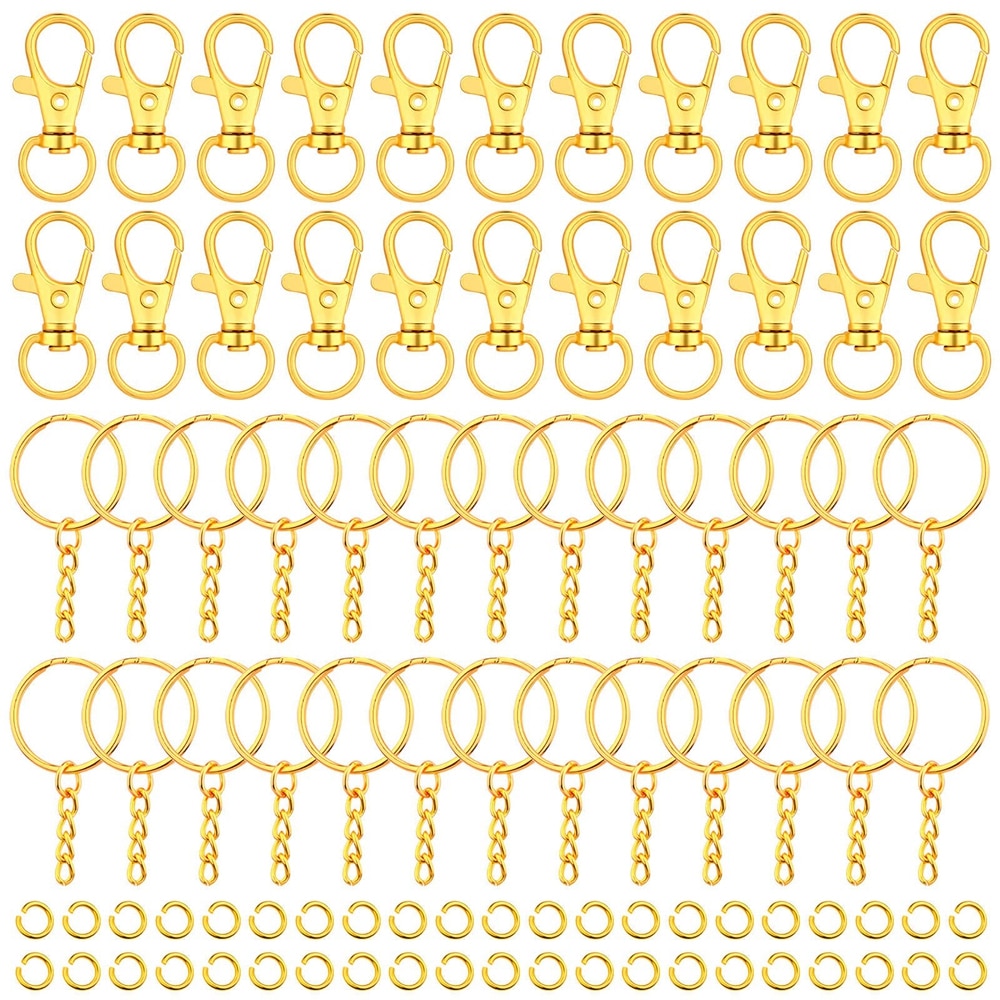 180PCS Key Chain Rings Pendants Keychain Hardware Key Hooks with Key Rings and Jump Ring DIY Crafts Keychain Making Supplies. 
