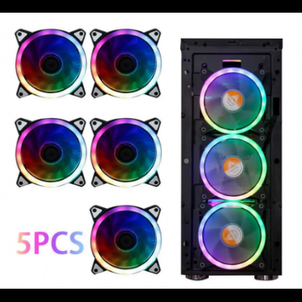 HXHF HF200 6in1 And 5in1 RGB Case Cooling Fan With Remote Control And 10 Ports Hub 120Mm Fan For Cooling The System With Stylish RGB Computer Components Fans & Heatsinks Cooling Fans. 