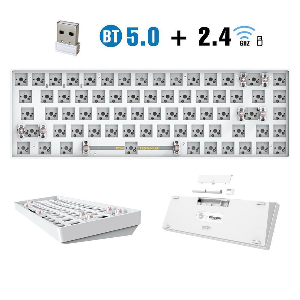 TESTER68 Customized Mechanical Keyboard Kit TES68 Hot-swappable Shaft Base Axis 2.4G Bluetooth Customized Wireless Keyboar