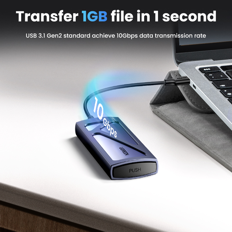 UGREEN M.2 NVME PCIe SSD Enclosure 10Gbps USB 3.2  Gen2 External Hard Drive. 