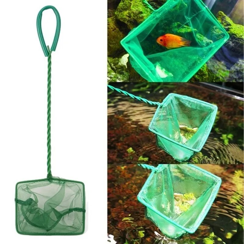 Long Handle Square Aquarium Fishing Net Landing Net for Fish Floating Objects Crab Net Fishing Rod Dryer Hand Net Fishing Net