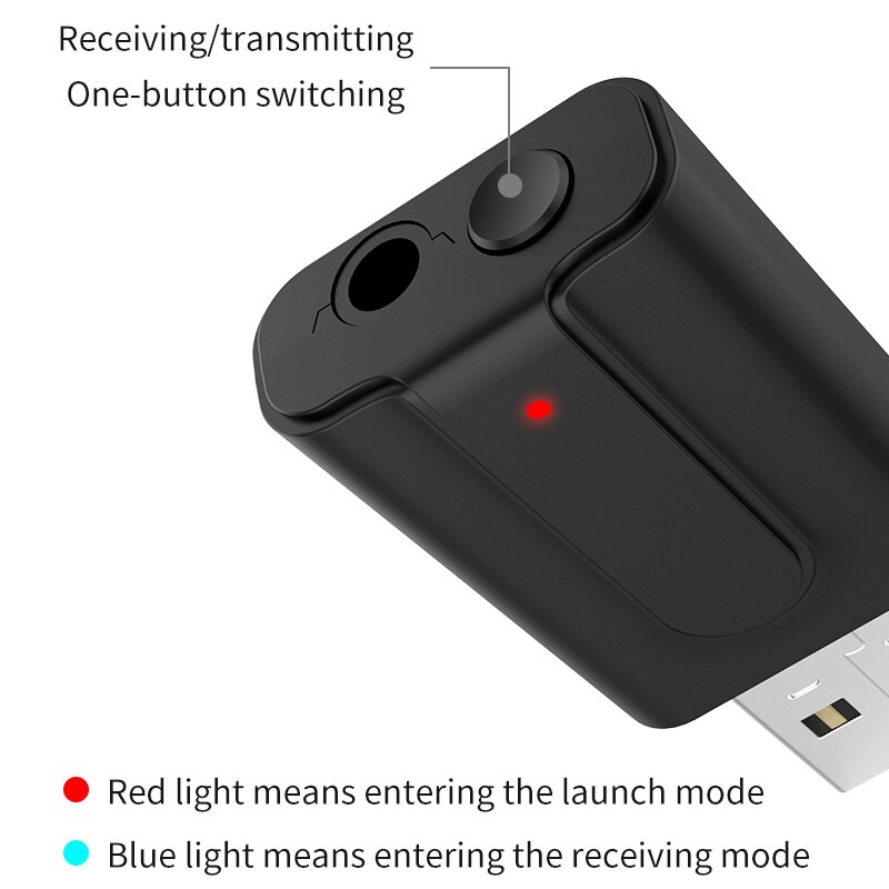 VIKEFON USB Bluetooth 5.0 Dongle Adapter 3.5MM AUX for PC Computer Speaker Wireless Bluetooth Music Audio Receiver Transmitter. 