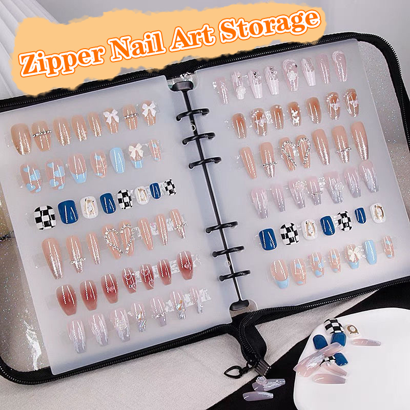 Nail Art Storage Book Dustproof Nail Art Display Collection Book Large Capacity Manicure Product Showing Book Yao Store
