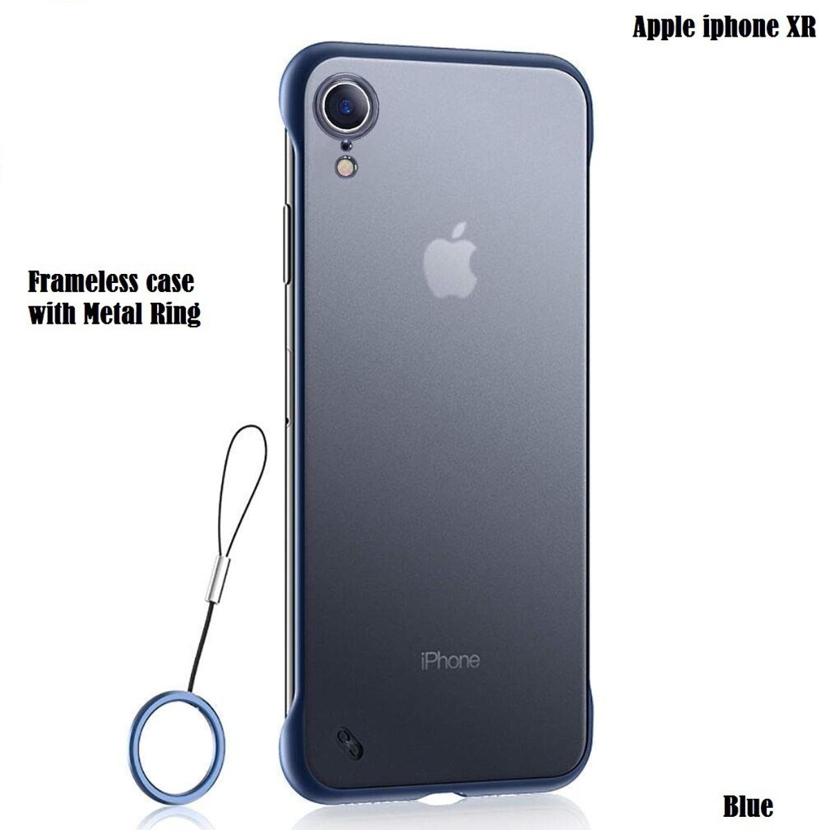 For Apple iPhone XR Back Case Cover  Frosted Translucent Frameless Design  Hard Case With Ring (Free) - Phone Back Cover