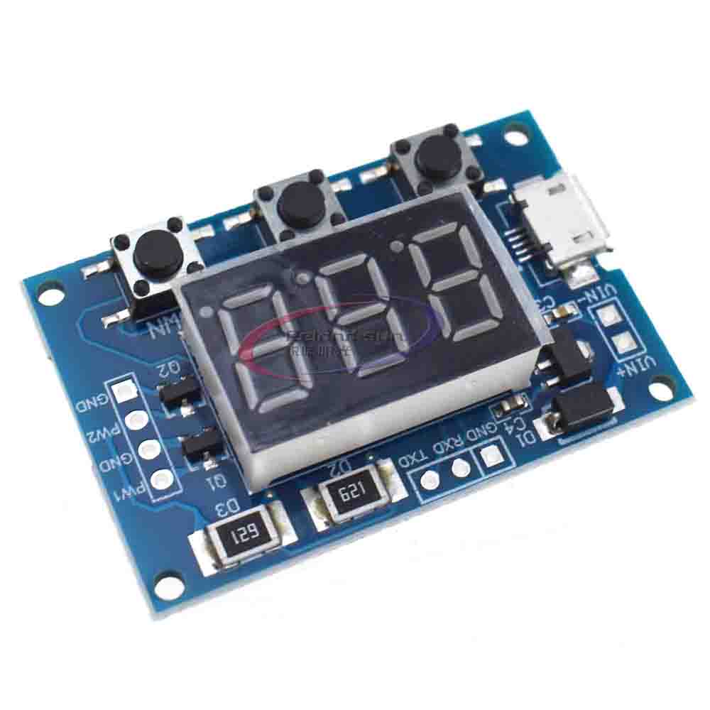 Micro USB DC 2CH Adjustable PWM Signal Generator Duty Cycle Pulse Frequency Module Digital LED Display Tube DC 5V 12V 24V