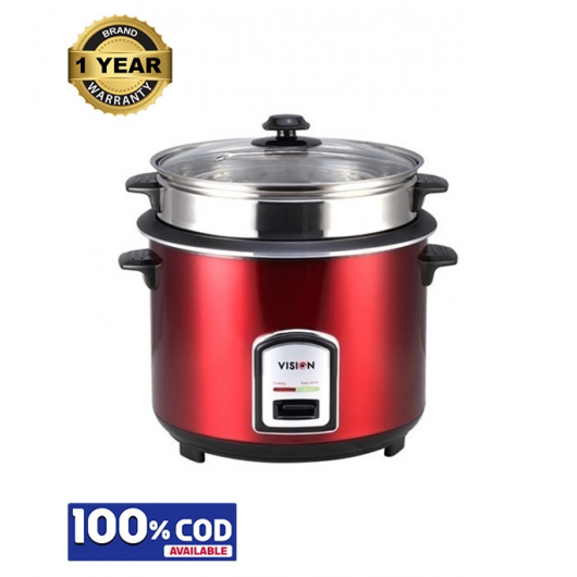 Vision RC-3.0L REL-50-05 SS Red Color Single Pot Rice Cooker (Regular 873396)