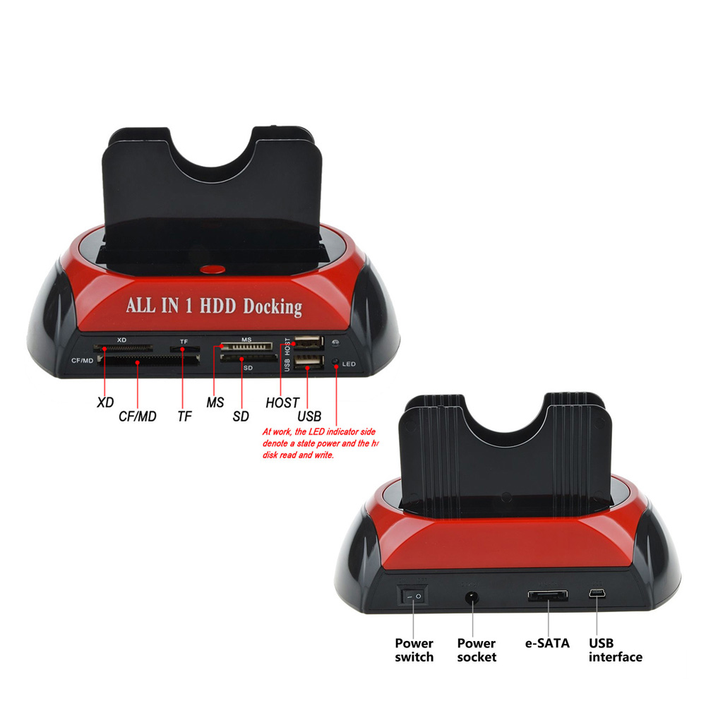 All in 1 SATA IDE To USB Hdd Docking Station eSATA to USB 2.0 Adapter For 2.5/3.5 Hard Disk Drive Docking Station Hard Enclosure. 