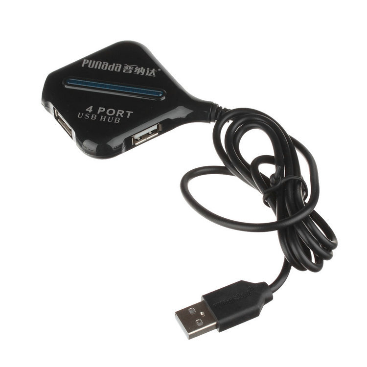 Punada I-1005 4-port USB2.0HUB 4-port USB hub can be equipped with network card, hard disk, 1m cable. 