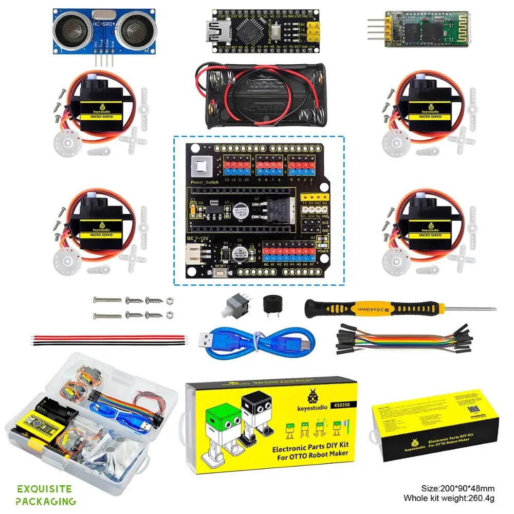 【YIYANGMAOYI111】Keyestudio DIY Project Starter For Arduino OTTO (No 3D Body Printer Parts)