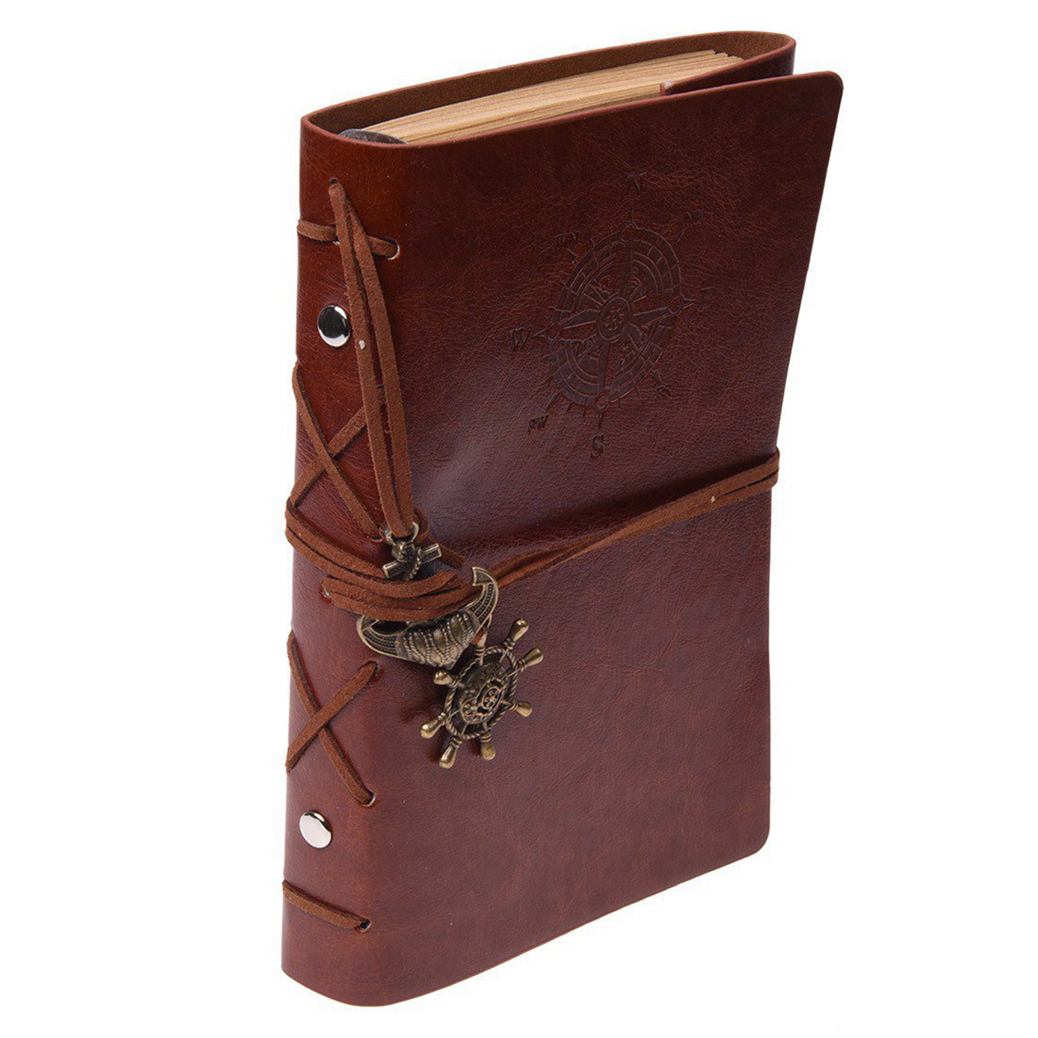 Individual Retro Personality Notebooks Journal Notepads Ring Binder Diary Notebook Light Brown S & Refillable Notebook Journals,A6 Leather Bound Travel Diary Art Drawing Sketchbook Exquisite Product. 
