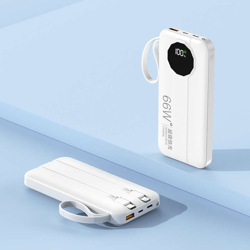 3C certified 20000mAh large capacity PD20W super fast charging portable with built-in dual line power bank. 
