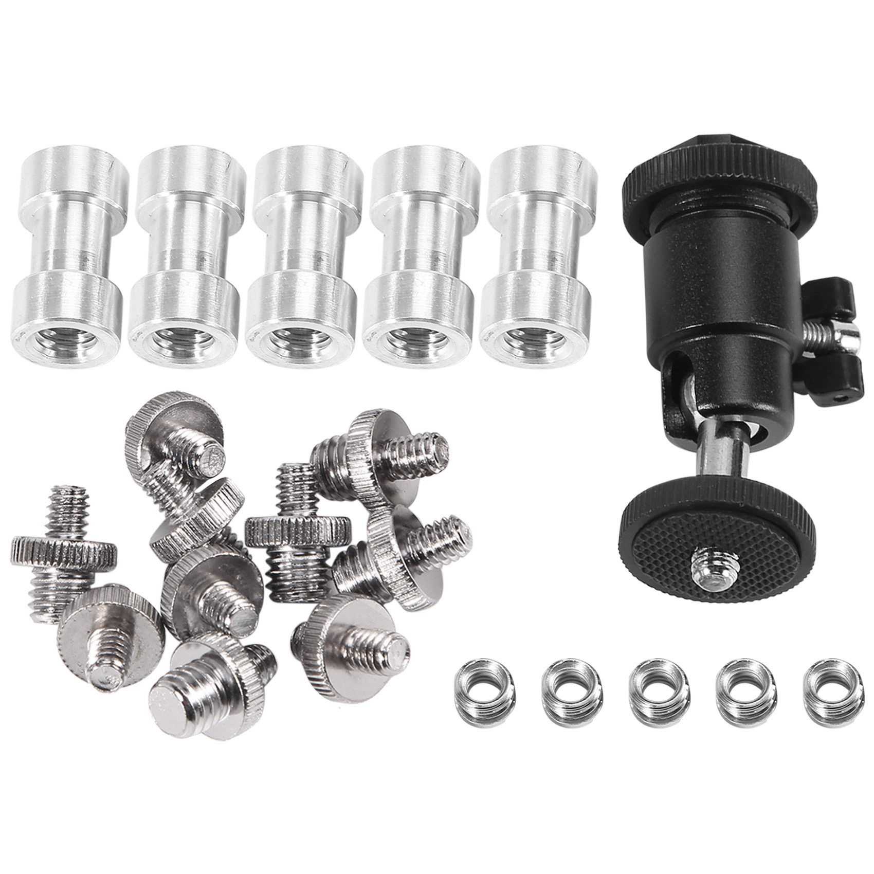 Camera Screw, 21 Pcs 1/4 Inch 3/8 Inch Converter Threaded Screws 1/4inch Hot Shoe Adapter Mount Camera Ball Set Camera/Tripod/ Monopod/Light Stand