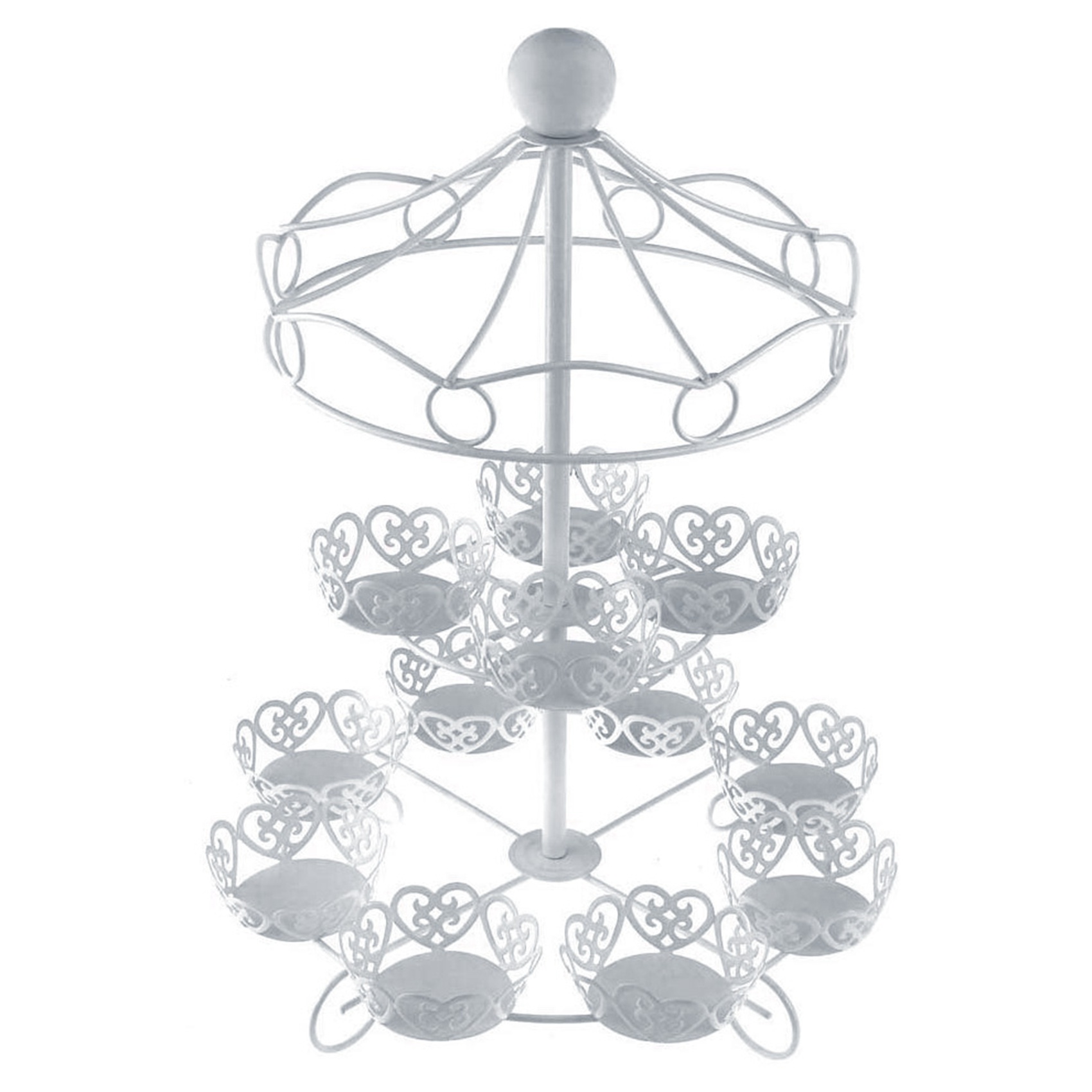 2X 2 Layer-12 Count Carousel Cupcake Stand Holder Display Wedding Cake Cup Display Stand