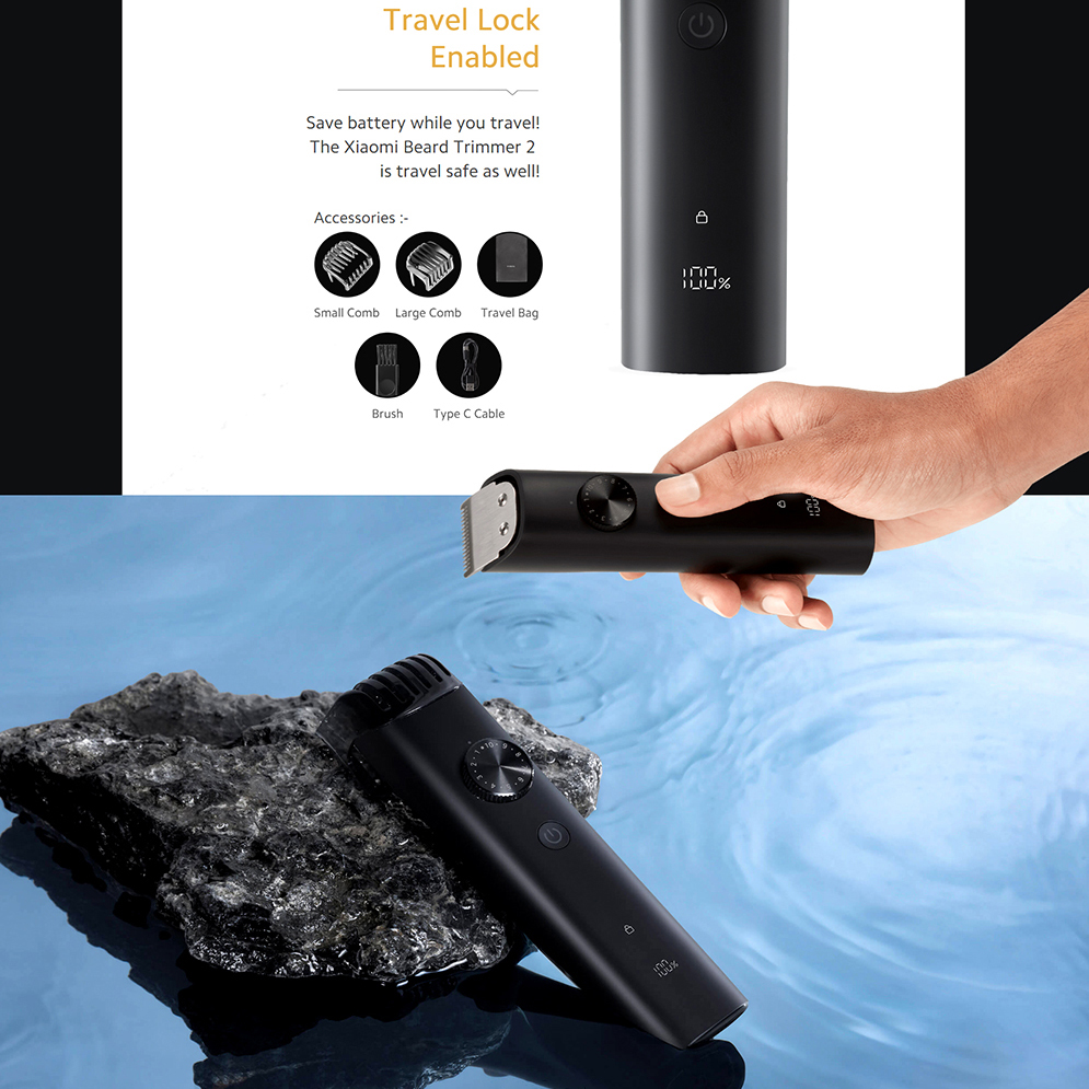 Xiaomi Beard Trimmer 2 IPX7 Fully Washable for Men. 