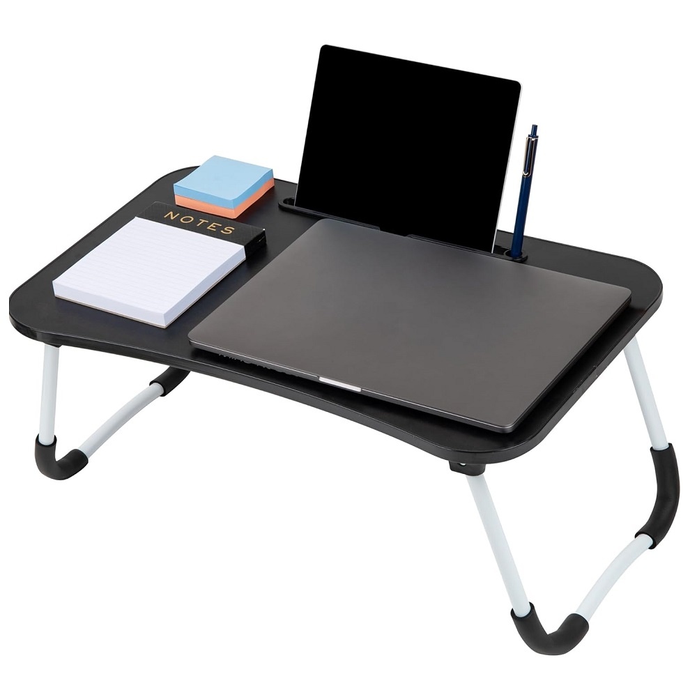 3D Printed Folding Laptop Table For Reading, Writing, Eating, On Bed-Black