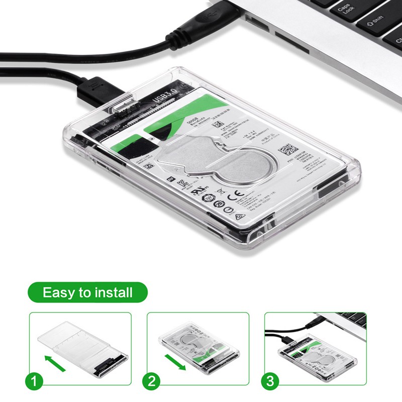 Usb 3.0 2.5-Inch Sata Hdd Ssd External Enclosure Mobile Hard Disk Drive Box Case - Portable External Enclosure For Enhanced Data Storage. 