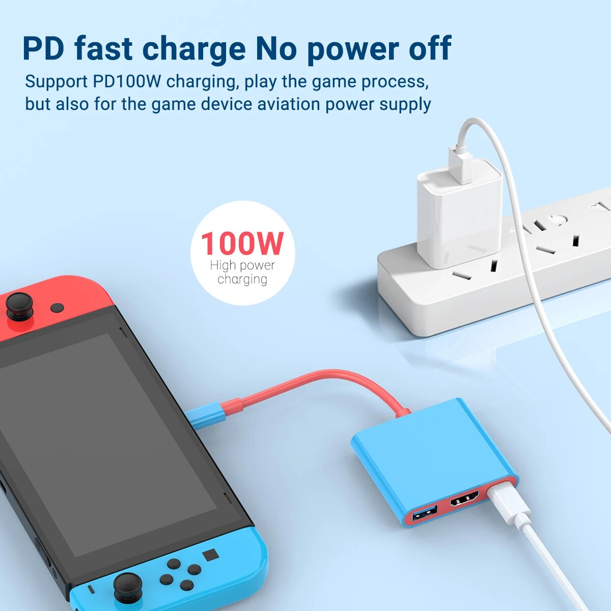 Portable Switch TV Dock 3 in 1 USB-C Game Hub with 4K HDMI,USB3.0(5Gbps) ,PD 100W Ports for Nintendo Switch/OLED Mac Pro/Air. 
