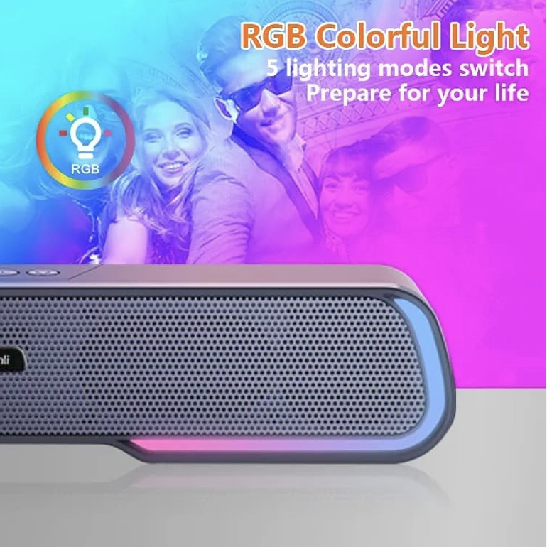KISONLI LED-913 RGB Bluetooth Wireless Speaker Portable With Super Bass.. 