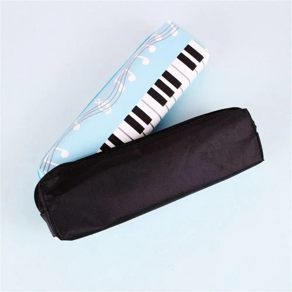 Creative Musical Note Piano Stationery Pouch Student Pencil Case Square Single Layer Oxford Cloth Pen Bag for Girls Boy. 