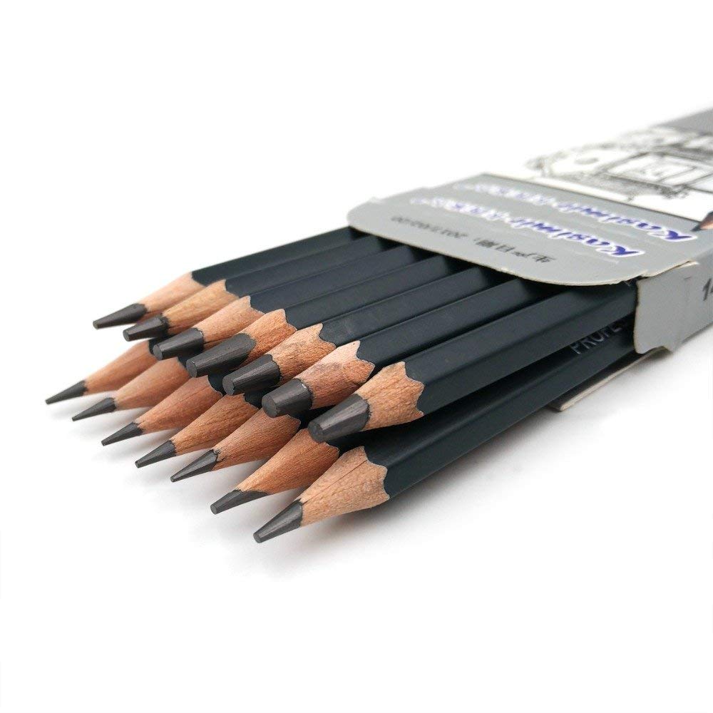Kasimir 14pcs Sketch Drawing Pencils Set - 12B 10B 8B 7B 6B 5B 4B 3B 2B 1B HB 2H 4H 6H Pencil. 