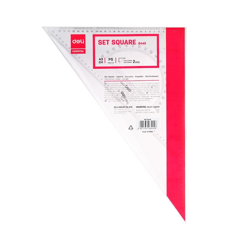 Deli 6445 Set Square 43 CM Two Sets Triangle Ruler. 